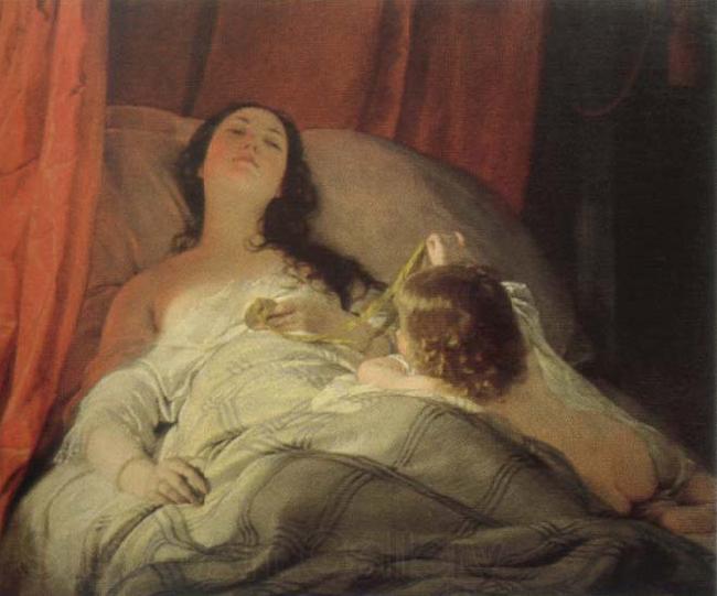Friedrich von Amerling the drowsy one Spain oil painting art